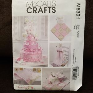 McCall's Crafts Sewing Pattern M6301 Baby Towel Blankie Diaper Cake Burp Cloth